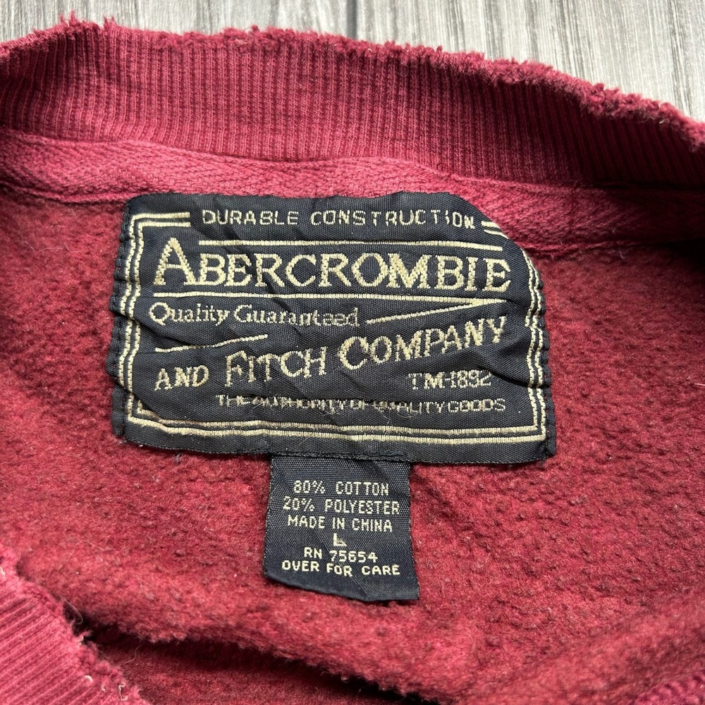Vintage Abercrombie & Fitch Limited Edition Sweatshirt Mens Large Burgundy Red - Picture 3 of 8
